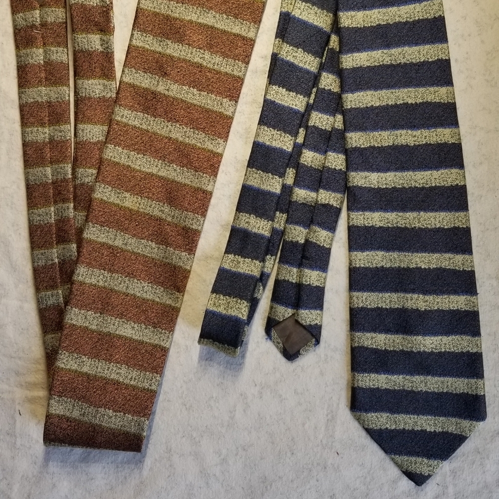 2 striped Issey Miyake Japanese ties